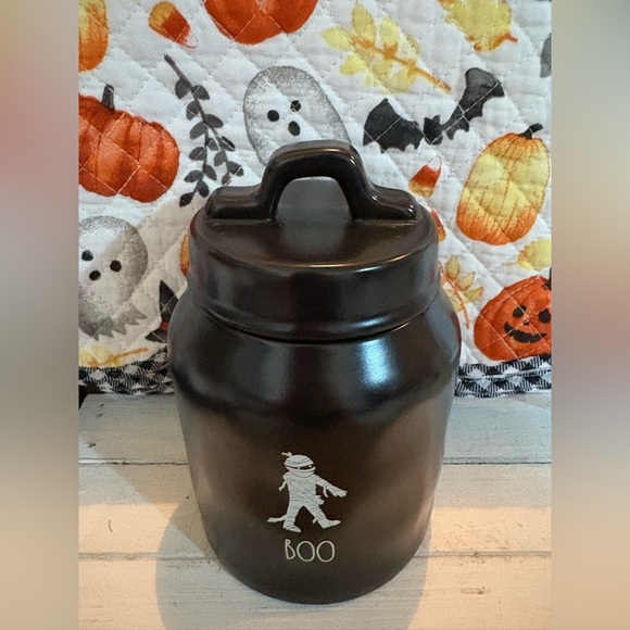 Rae Dunn Artisan Collection Black BOO Baby Canister - Picture 1 of 5